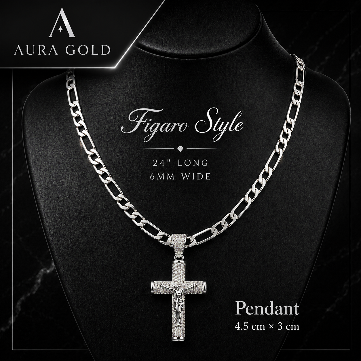 Aura™ Crucifix Chain | A Symbol of Faith, Strength & Protection