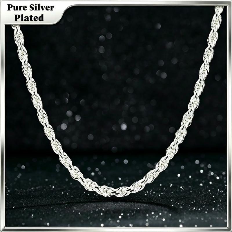 Aura™ Signature Rope Chain | Premium Silver-Plated Rope Chain with 10X Coating