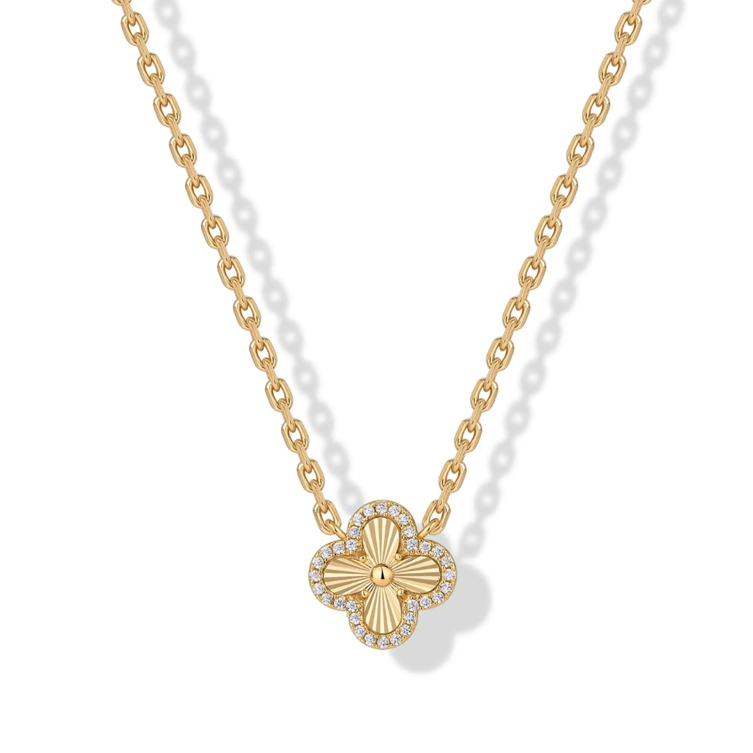 14K Gold Plated Clover Necklace