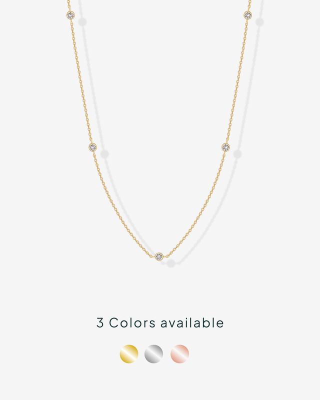 14K Gold Plated Station Necklace