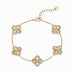 Set Cadena y Bracelet Trebol Bañado en Oro 14K