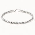 Pulsera Rope Bañada en Oro Blanco 14K
