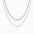 Set Cuban + Rope en Oro Blanco de 14K