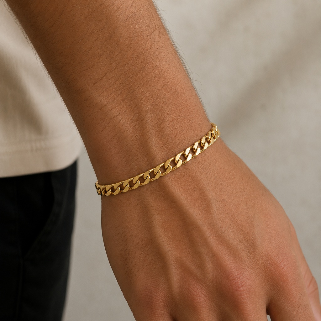 Pulsera Cuban Bañada en Oro 14K
