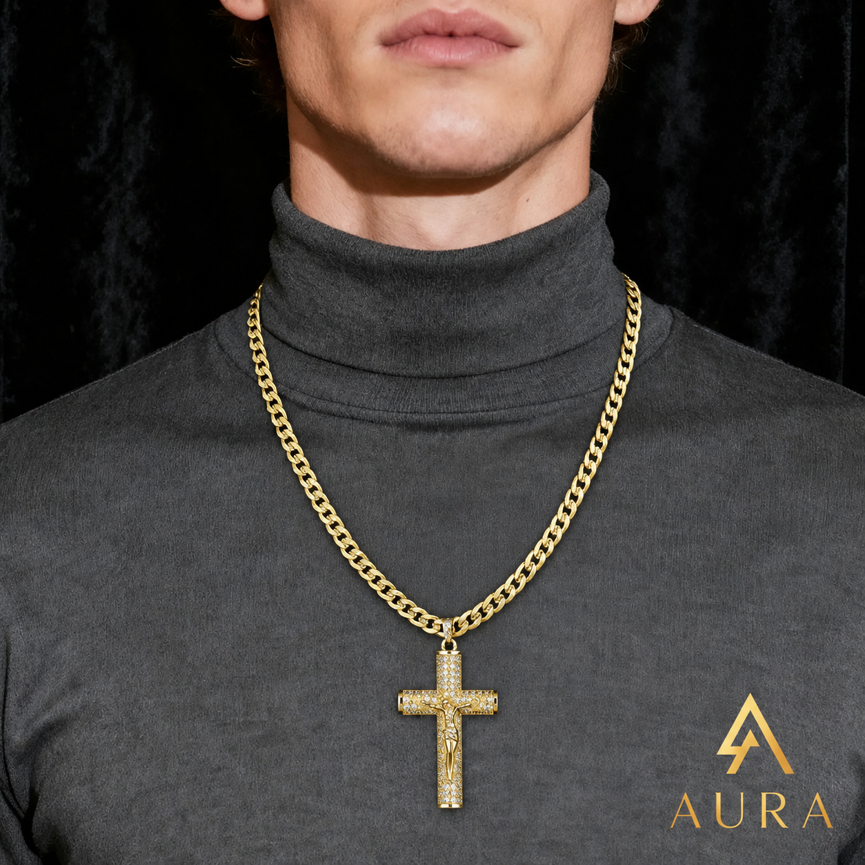 Aura™ Crucifix Chain | A Symbol of Faith, Strength & Protection