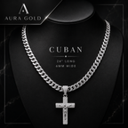 Cadena con Cruz Bañada en Oro 14K