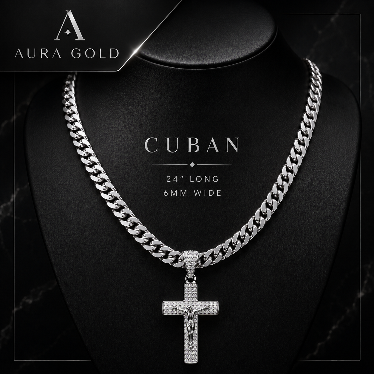 Aura™ Crucifix Chain | A Symbol of Faith, Strength & Protection
