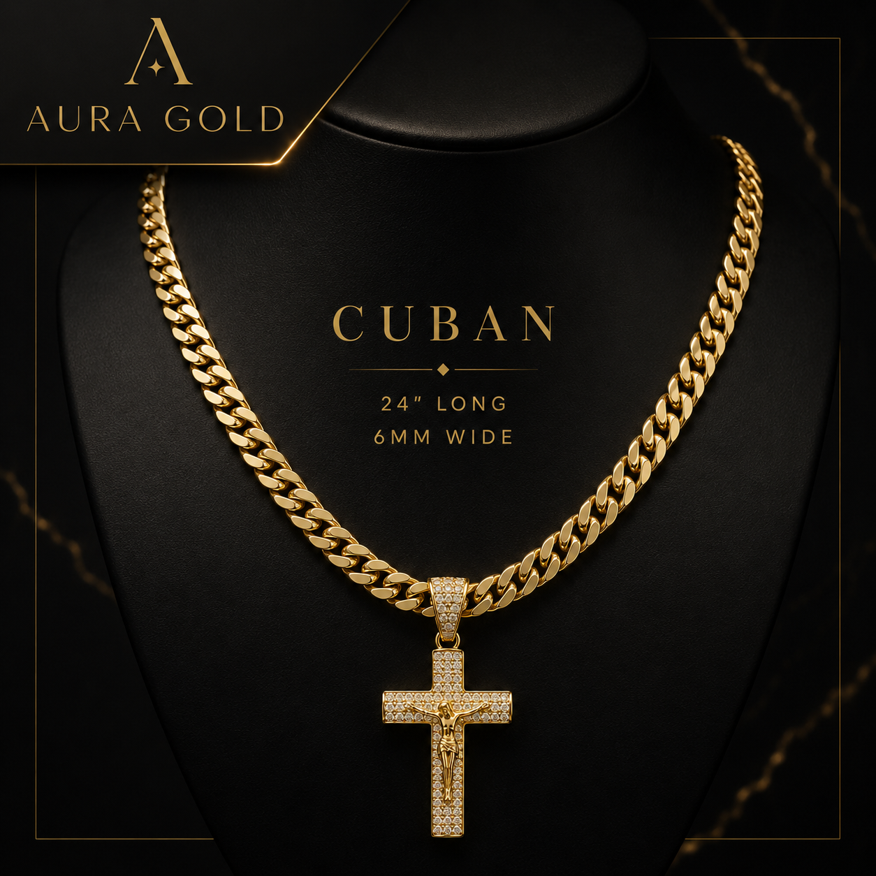 Aura™ Crucifix Chain | A Symbol of Faith, Strength & Protection