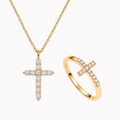 Collar con Cruz en Baño de Oro 14K