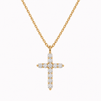 Collar con Cruz en Baño de Oro 14K