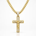 Cadena con Cruz Bañada en Oro 14K