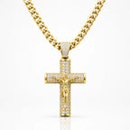 Cadena con Cruz Bañada en Oro 14K