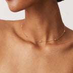 14K Gold Plated Station Necklace